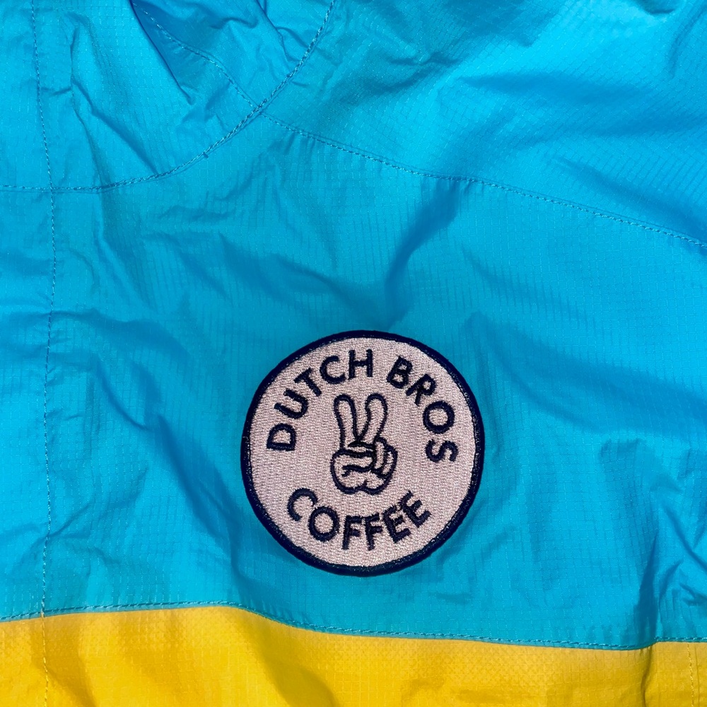 Dutch Bros Vibrant Blue and Yellow Jacket